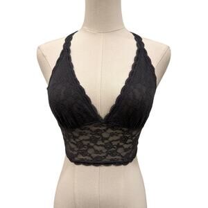 Victoria’s Secret Gray Lace Longline Bralette Racerback Size M Lingerie Sexy